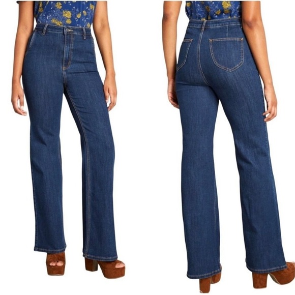 Modcloth Denim - ModCloth The Grier high waist wide leg jeans